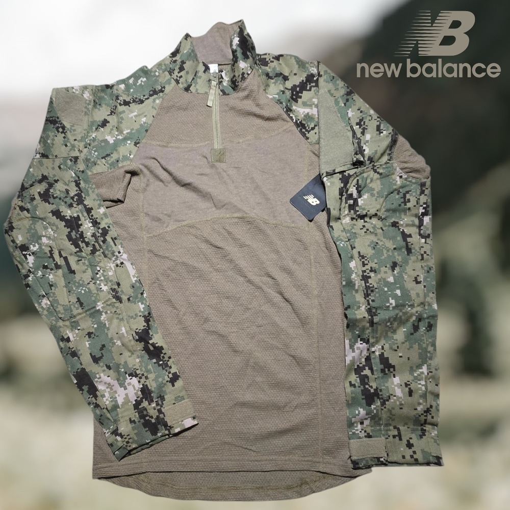 New Balance Mens MIL819N Digital Camo Combat Shirt Green Medium Long